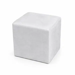 Beige fluwelen poef